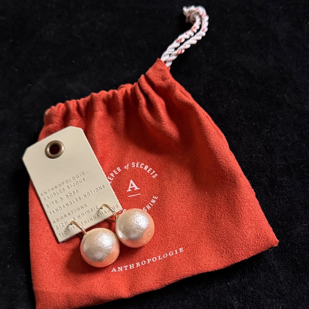 NWT Anthropologie Rose Gold Bauble Earrings